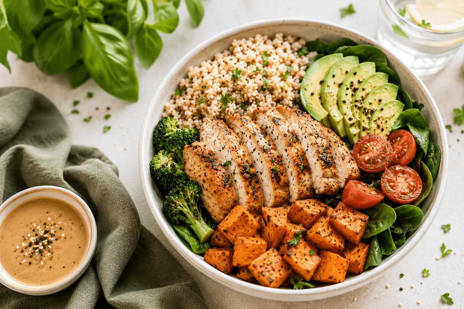 Healthy prepared meal