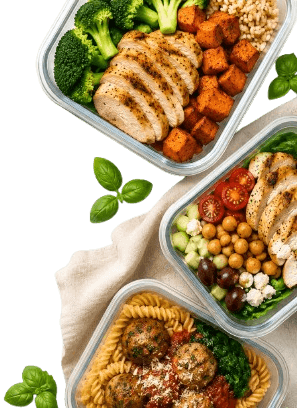 Prepared meals ready for weekly fulfillment